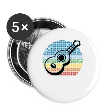 Ukulélés Vitage - Lot de 5 grands badges (56 mm) - blanc - Devant