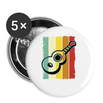 Ukulélés Vitage - Lot de 5 grands badges (56 mm) - blanc - Devant