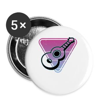 Ukulélés Vitage - Lot de 5 grands badges (56 mm) - blanc - Devant