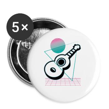 Ukulélés Vitage - Lot de 5 grands badges (56 mm) - blanc - Devant