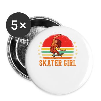 Skaters Skate Skateboarding Skateboard - Lot de 5 grands badges (56 mm) - blanc - Devant