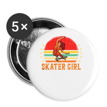 Skaters Skate Skateboarding Skateboard - Lot de 5 grands badges (56 mm) - blanc - Devant
