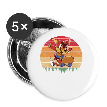 Skaters Skate Skateboarding Skateboard - Lot de 5 grands badges (56 mm) - blanc - Devant