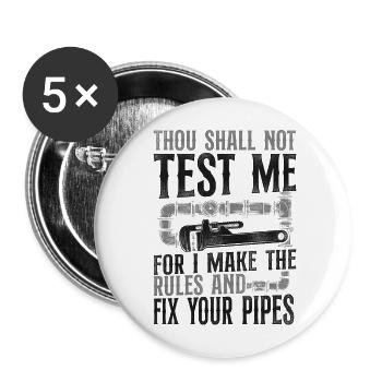Plumbing Plumber Christian Vintage - Buttons large 2.2''/56 mm (5-pack) - white - Front