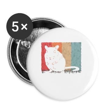 Gerbil Retro Racing Rat Vintage Gerbil - Buttons large 2.2''/56 mm (5-pack) - white - Front