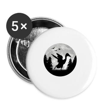 Canard Lune indien - Lot de 5 grands badges (56 mm) - blanc - Devant