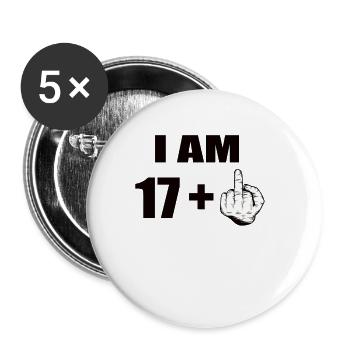 18th birthday - Buttons large 2.2''/56 mm (5-pack) - white - Front