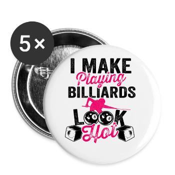 Pocketologist Billiards Pool Billiard 8 Ball - Buttons groß 56 mm (5er Pack) - Weiß - Vorne