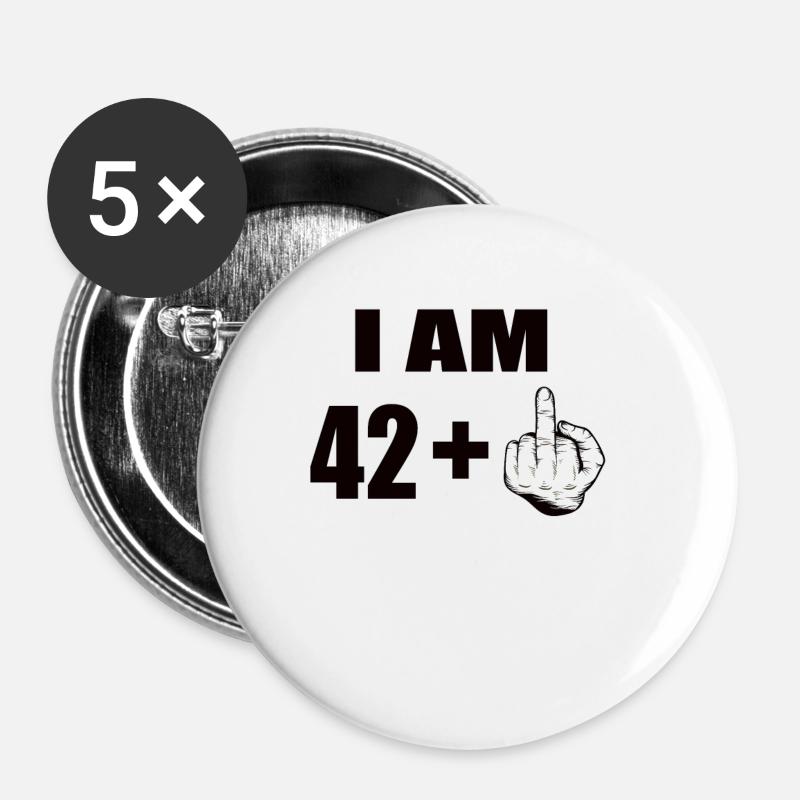 43rd birthday - Buttons large 2.2''/56 mm (5-pack) - white