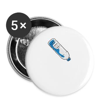 Water Bottle Flipping Flaschendrehen - Buttons groß 56 mm (5er Pack) - Weiß - Vorne