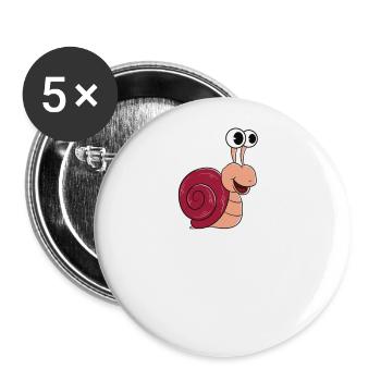 Ich Bin Eine Schnecke - Buttons groß 56 mm (5er Pack) - Weiß - Vorne
