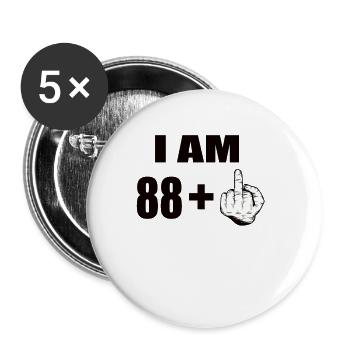 89 Geburtstag - Buttons groß 56 mm (5er Pack) - Weiß - Vorne