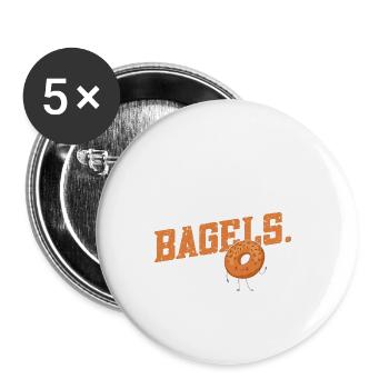 Bagel Cadeau Drôle - Lot de 5 grands badges (56 mm) - blanc - Devant