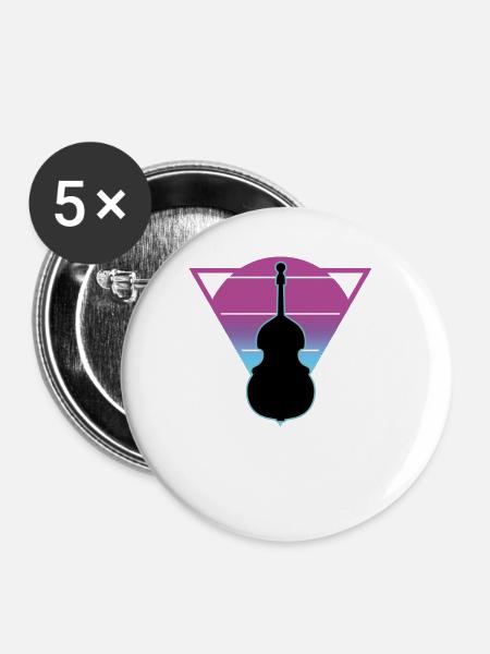 Kontrabass - Buttons groß 56 mm (5er Pack) - Weiß