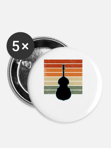 Kontrabass - Buttons groß 56 mm (5er Pack) - Weiß