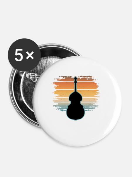 Kontrabass - Buttons groß 56 mm (5er Pack) - Weiß