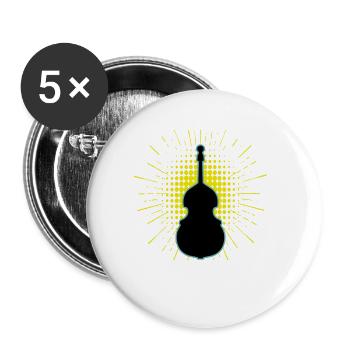 Kontrabass - Buttons groß 56 mm (5er Pack) - Weiß - Vorne