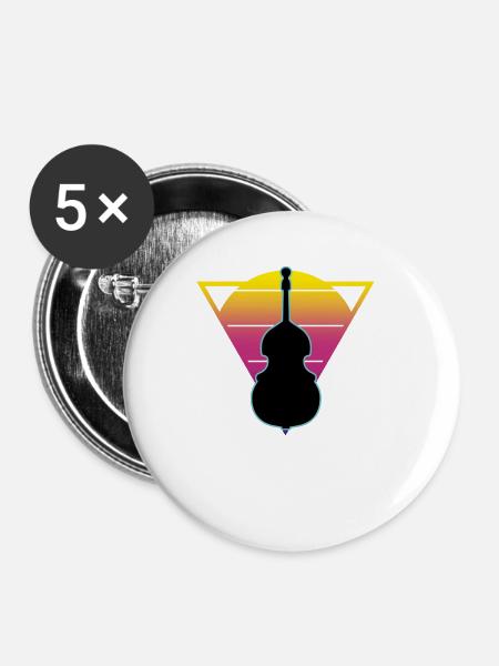 Kontrabass - Buttons groß 56 mm (5er Pack) - Weiß