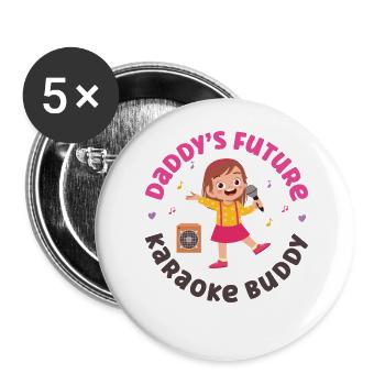 Karaoke Singer Daddy's Future - Buttons groß 56 mm (5er Pack) - Weiß - Vorne