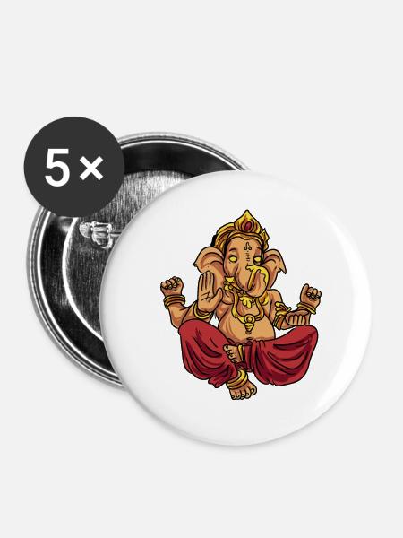 Buddhismus Religion - Buttons groß 56 mm (5er Pack) - Weiß