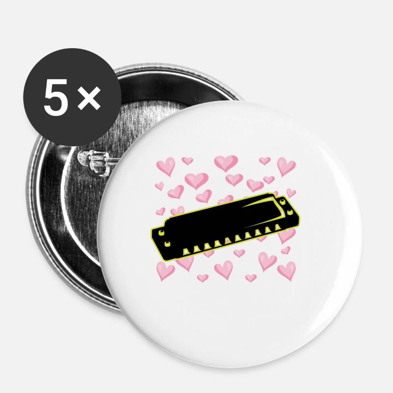 Harmonica - Buttons large 2.2''/56 mm (5-pack) - white