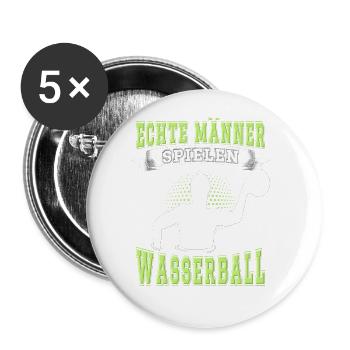 Wasserballer Wassersport Sport Wasserball - Buttons groß 56 mm (5er Pack) - Weiß - Vorne