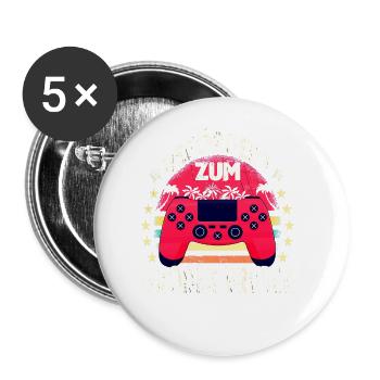Befördert Zum Großen Bruder Geschwister Retro - Buttons groß 56 mm (5er Pack) - Weiß - Vorne
