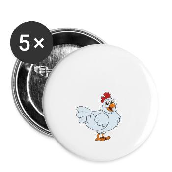 Chickens Because People Suck - Buttons large 2.2''/56 mm (5-pack) - white - Front