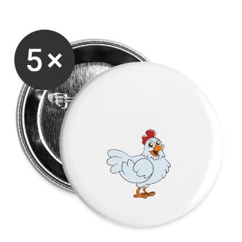 Home Is Where My Chickens Are - Buttons large 2.2''/56 mm (5-pack) - white - Front