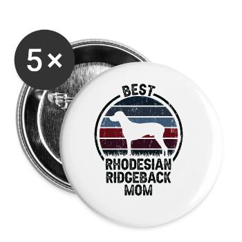 Maman chien - Rhodesian Ridgeback - Lot de 5 grands badges (56 mm) - blanc - Devant