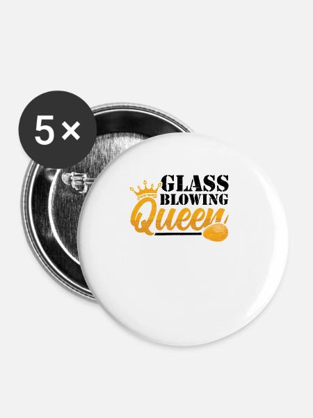Glasbläserei Queen Glasbläserei Glasbläser - Buttons groß 56 mm (5er Pack) - Weiß