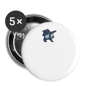 Dabbing Cat Funny Cat - Buttons large 2.2''/56 mm (5-pack) - white - Front