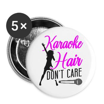 Karaoké Chanteur Karaoké Cheveux Ne pas - Lot de 5 grands badges (56 mm) - blanc - Devant