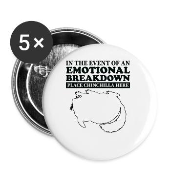 Émotionnel - Papa Mama Chinchilla - Lot de 5 grands badges (56 mm) - blanc - Devant