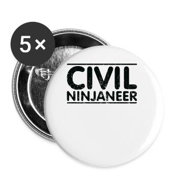 Ninjaneer - Civil Engineer - Buttons large 2.2''/56 mm (5-pack) - white - Front