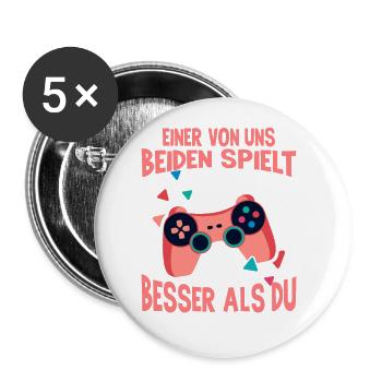 Der Controller Soll Mit Dir Sein. Videospiele - Buttons groß 56 mm (5er Pack) - Weiß - Vorne