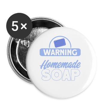Fabrication de savon Cadeau Fabricant de savon maison - Lot de 5 grands badges (56 mm) - blanc - Devant