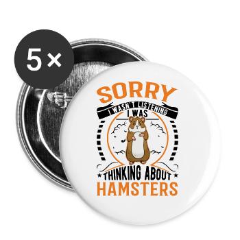 Hamster Hamster Wheel Golden Hamster Hamster - Buttons large 2.2''/56 mm (5-pack) - white - Front