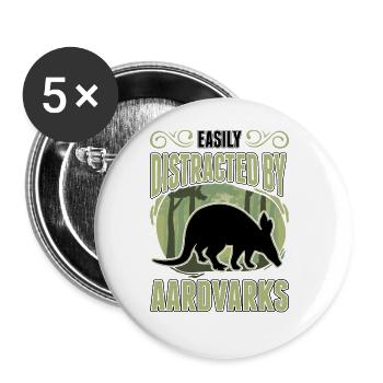 Facilement distrait par Aardvarks Aardvark - Lot de 5 grands badges (56 mm) - blanc - Devant