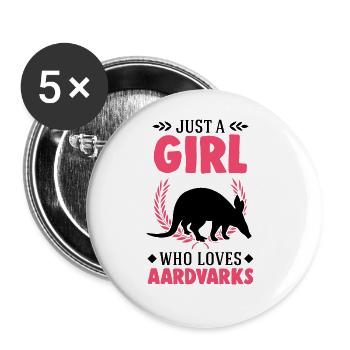 Aardvark Girl Aardvark - Buttons large 2.2''/56 mm (5-pack) - white - Front