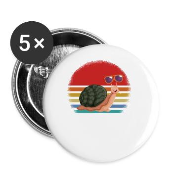 Schnecken Sonnenbrille - Buttons groß 56 mm (5er Pack) - Weiß - Vorne