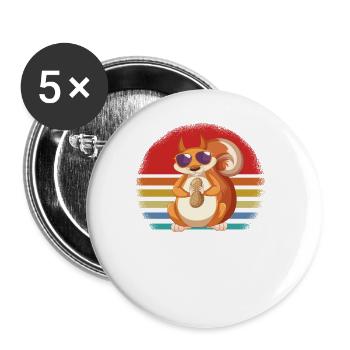 Lunettes de soleil écureuil - Lot de 5 grands badges (56 mm) - blanc - Devant