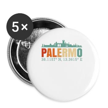 Palermo Italy Skyline - Buttons large 2.2''/56 mm (5-pack) - white - Front