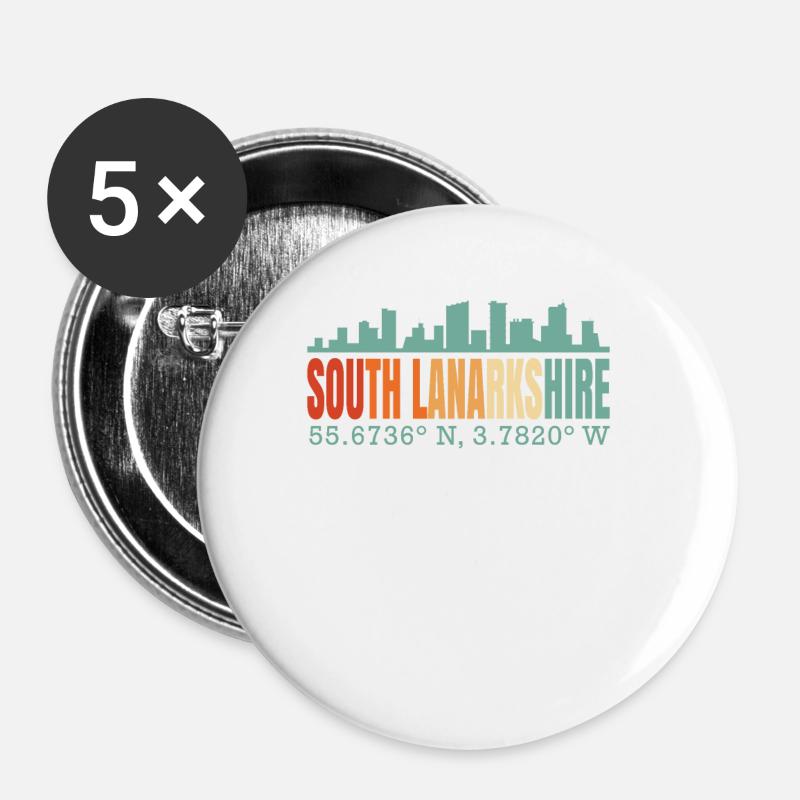 South Lanarkshire England Great Britain Skyline - Buttons large 2.2''/56 mm (5-pack) - white