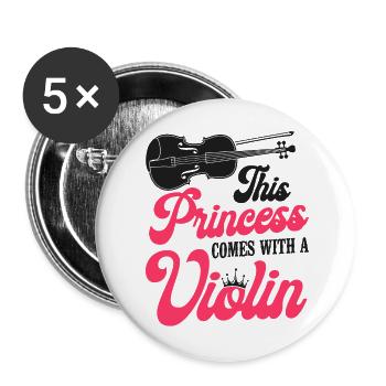 Violoniste Violoniste Fille This - Lot de 5 grands badges (56 mm) - blanc - Devant