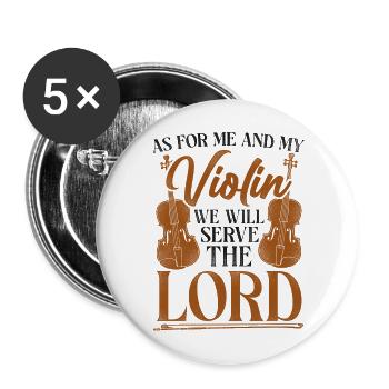 Violoniste Violoniste Jesus Faith - Lot de 5 grands badges (56 mm) - blanc - Devant