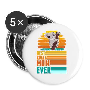 Meilleure maman Koala Ever Koala Bear Mama - Lot de 5 grands badges (56 mm) - blanc - Devant