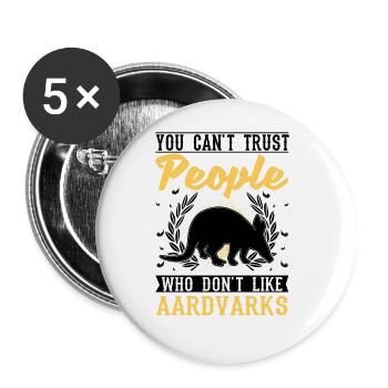 Aardvark Gift Aardvark - Buttons large 2.2''/56 mm (5-pack) - white - Front