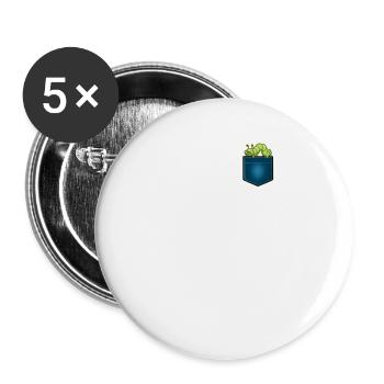 Raupe - Buttons groß 56 mm (5er Pack) - Weiß - Vorne