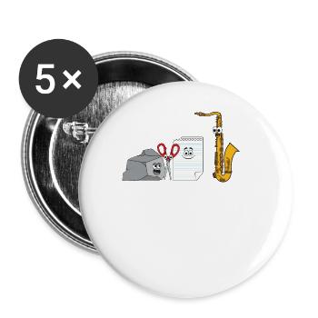 Saxophones - Buttons large 2.2''/56 mm (5-pack) - white - Front